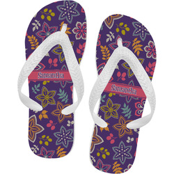 Simple Floral Flip Flops - XSmall (Personalized)