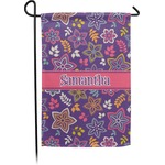 Simple Floral Small Garden Flag - Double Sided w/ Name or Text