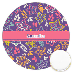 Simple Floral Printed Cookie Topper - 3.25" (Personalized)