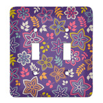 Simple Floral Light Switch Cover (2 Toggle Plate)