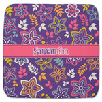 Simple Floral Memory Foam Bath Mat - 48"x48" (Personalized)