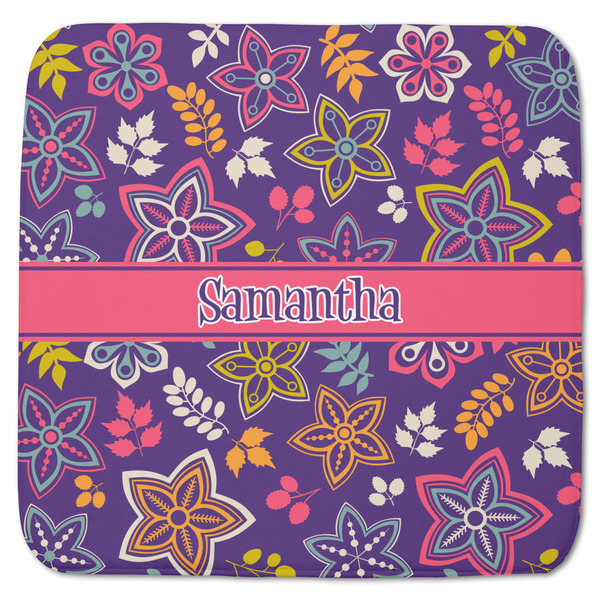 Custom Simple Floral Memory Foam Bath Mat - 48"x48" (Personalized)