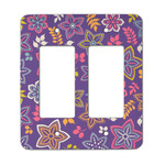 Simple Floral Rocker Style Light Switch Cover - Two Switch