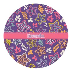 Simple Floral Round Decal - Medium (Personalized)