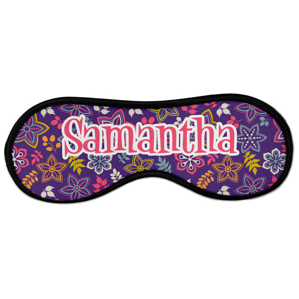 Custom Simple Floral Sleeping Eye Masks - Large (Personalized)