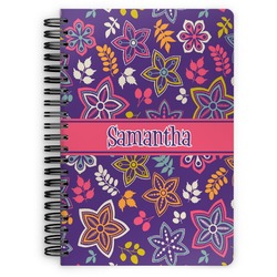 Simple Floral Spiral Notebook - 7x10 w/ Name or Text