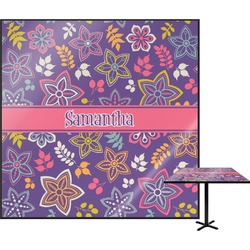 Simple Floral Square Table Top - 24" (Personalized)