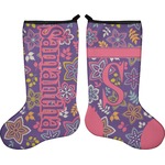 Simple Floral Holiday Stocking - Double-Sided - Neoprene (Personalized)