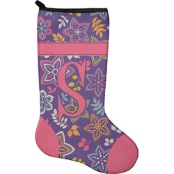 Simple Floral Holiday Stocking - Single-Sided - Neoprene (Personalized)