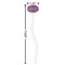 Simple Floral White Plastic 7" Stir Stick - Oval - Dimensions