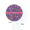 Simple Floral White Plastic 7" Stir Stick - Single Sided - Round - Front & Back