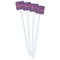 Simple Floral White Plastic Stir Stick - Double Sided - Square - Front