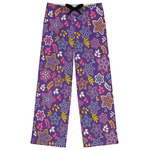 Simple Floral Womens Pajama Pants - XS