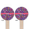 Simple Floral Wooden 6" Food Pick - Round - Double Sided - Front & Back