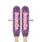 Simple Floral Wooden Food Pick - Paddle - Double Sided - Front & Back