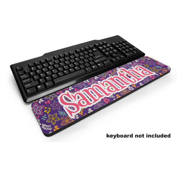 Custom Simple Floral Keyboard Wrist Rest (Personalized)