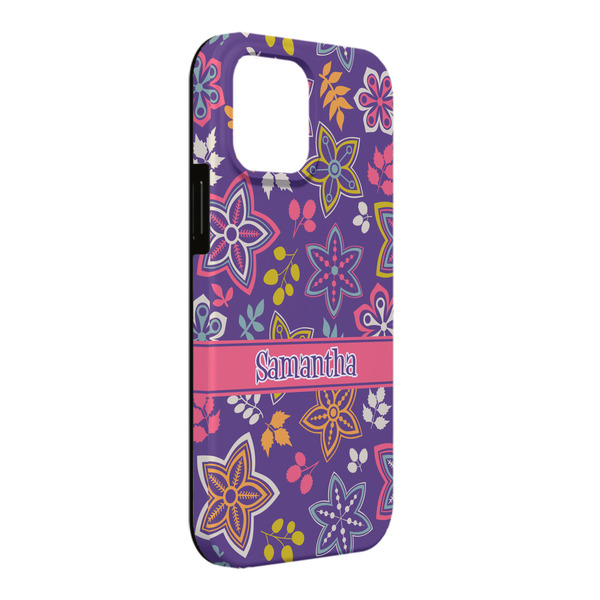 Custom Simple Floral iPhone Case - Rubber Lined - iPhone 13 Pro Max (Personalized)