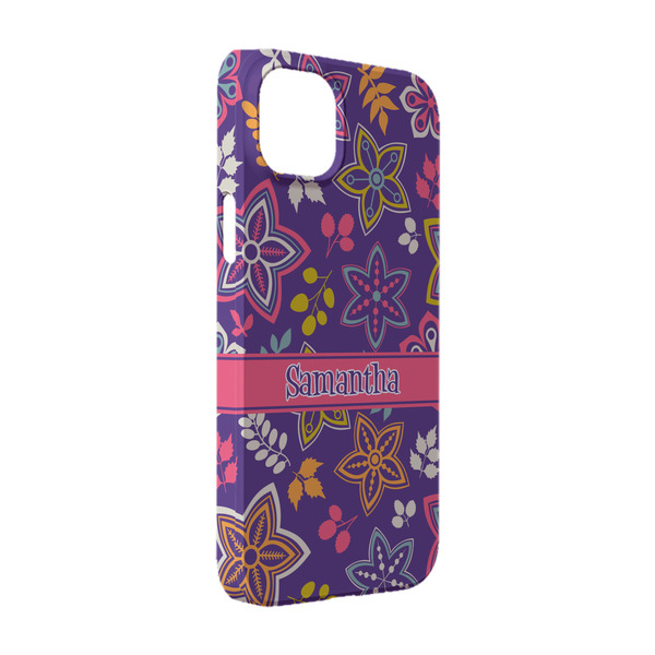 Custom Simple Floral iPhone Case - Plastic - iPhone 14 (Personalized)