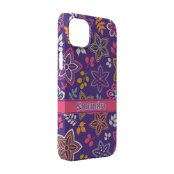 Simple Floral iPhone Case - Plastic - iPhone 14 Pro (Personalized)