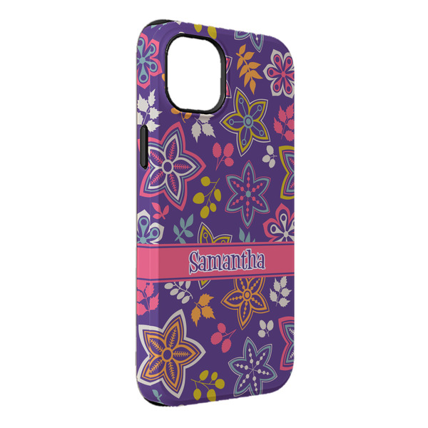 Custom Simple Floral iPhone Case - Rubber Lined - iPhone 14 Pro Max (Personalized)