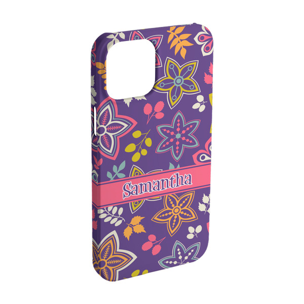 Custom Simple Floral iPhone Case - Plastic - iPhone 15 (Personalized)