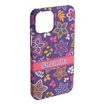 Simple Floral iPhone Case - Plastic - iPhone 15 Plus (Personalized)