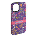 Simple Floral iPhone Case - Rubber Lined - iPhone 15 Plus (Personalized)