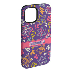 Simple Floral iPhone Case - Rubber Lined - iPhone 15 Plus (Personalized)