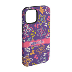 Simple Floral iPhone Case - Rubber Lined - iPhone 15 (Personalized)