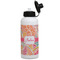 Abstract Foliage Aluminum Water Bottle - White Front