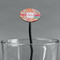 Abstract Foliage Black Plastic 7" Stir Stick - Oval - Main