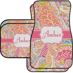 Abstract Foliage Car Floor Mats Set - 2 Front & 2 Back (Personalized)