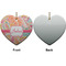 Abstract Foliage Ceramic Flat Ornament - Heart Front & Back (APPROVAL)