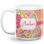 Abstract Foliage 20 Oz Coffee Mug - White (Personalized)