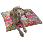 Abstract Foliage Dog Bed - Large w/ Name or Text