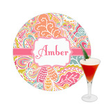 Abstract Foliage Printed Drink Topper -  2.5" (Personalized)