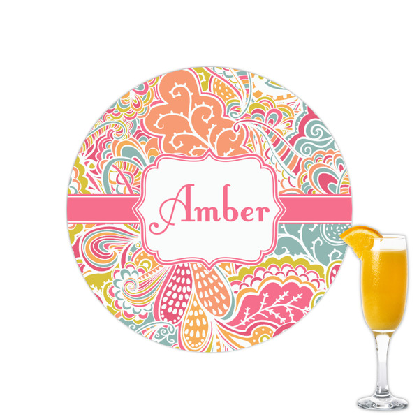 Custom Abstract Foliage Printed Drink Topper - 2.15" (Personalized)