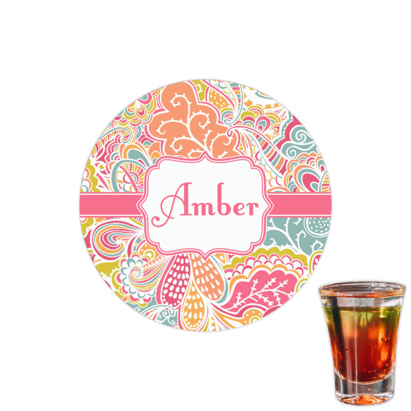 Custom Abstract Foliage Printed Drink Topper - 1.5" (Personalized)