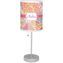 Abstract Foliage 7" Drum Lamp with Shade Polyester (Personalized)
