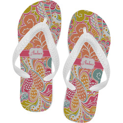 Abstract Foliage Flip Flops - XSmall (Personalized)