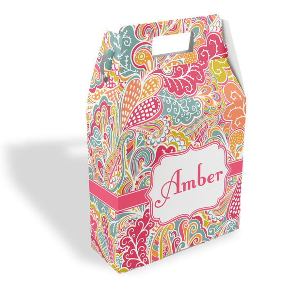 Custom Abstract Foliage Gable Favor Box (Personalized)