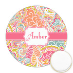 Abstract Foliage Printed Cookie Topper - Round (Personalized)