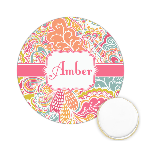 Custom Abstract Foliage Printed Cookie Topper - 2.15" (Personalized)