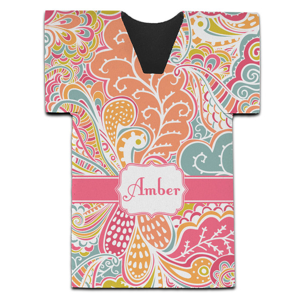 Custom Abstract Foliage Jersey Bottle Cooler (Personalized)