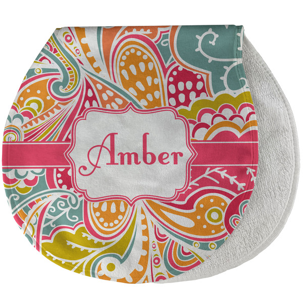 Custom Abstract Foliage Burp Pad - Velour w/ Name or Text