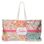 Abstract Foliage Large Tote Bag with Rope Handles (Personalized)