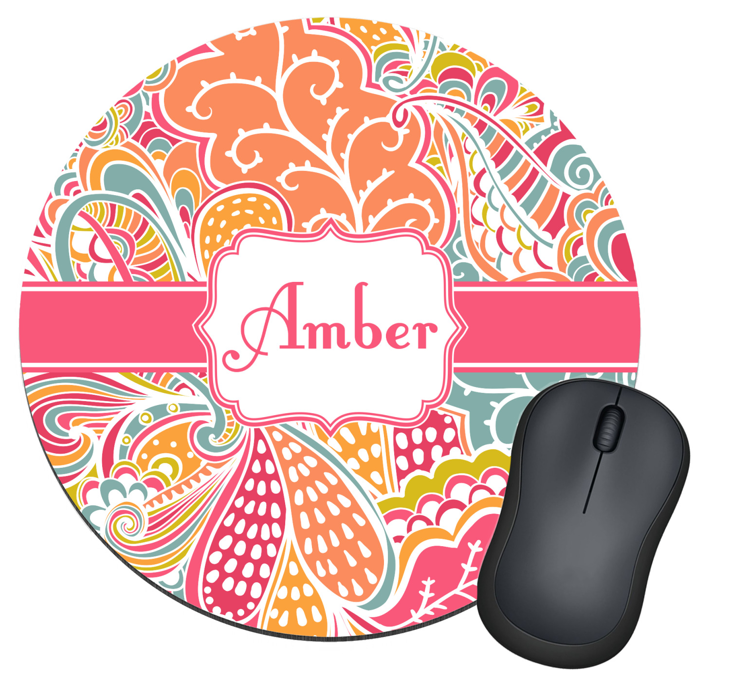 Abstract Foliage Round Mouse Pad Personalized Youcustomizeit