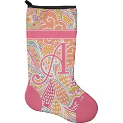 Abstract Foliage Holiday Stocking - Single-Sided - Neoprene (Personalized)