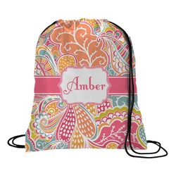 Abstract Foliage Drawstring Backpack - Large (Personalized)
