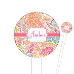 Abstract Foliage Round Plastic Food Picks (Personalized)